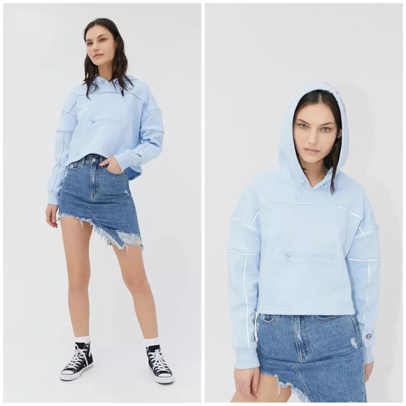 Champion x Urban Outfitters Exclusive White Reflective Hoodie Sweatshirt - Picture 5 of 15